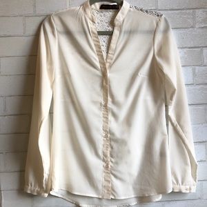 The Limited Sheer Cream Blouse